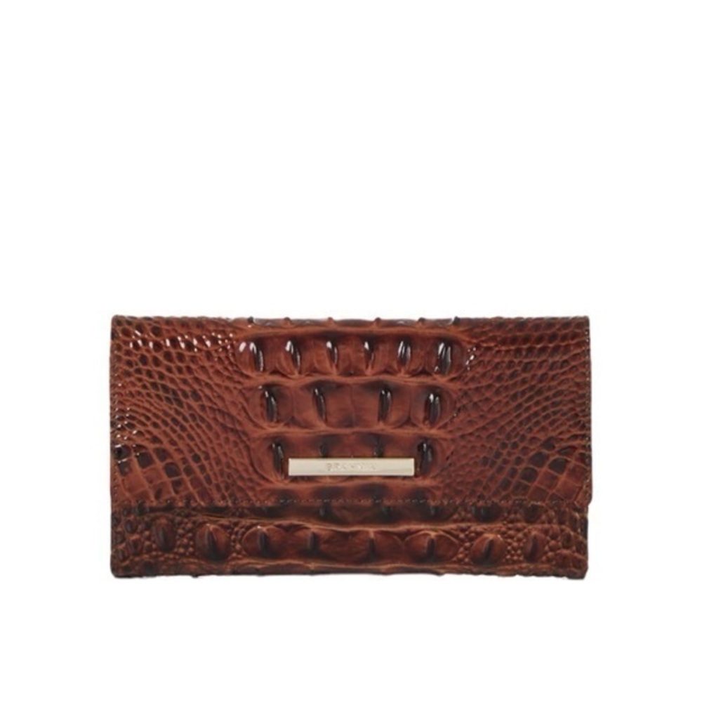 Brahmin Cordelia Brown‎ Pecan Melbourne Croc Embossed Wallet - Picture 2 of 16